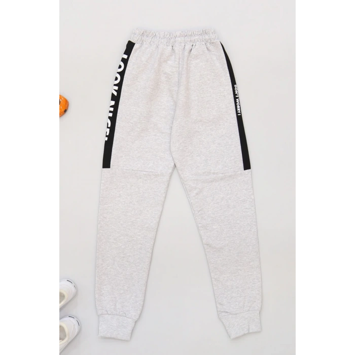 8-16 Yaş 2 İplik Likralı Eşofman Altı Gri1 - 42183.2066.