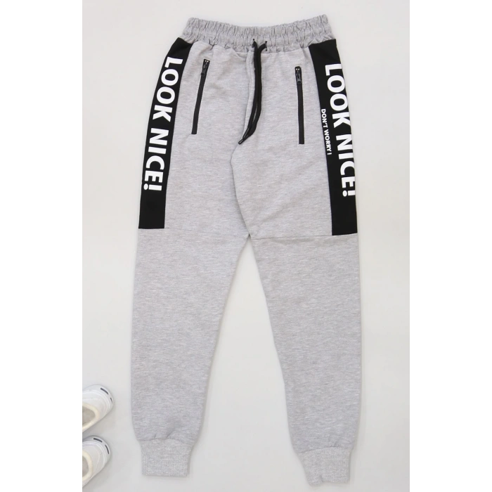 8-16 Yaş 2 İplik Likralı Eşofman Altı Gri2 - 42183.2066.