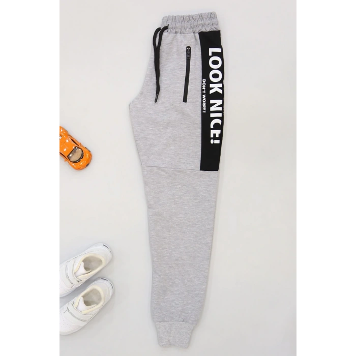 8-16 Yaş 2 İplik Likralı Eşofman Altı Gri2 - 42183.2066.