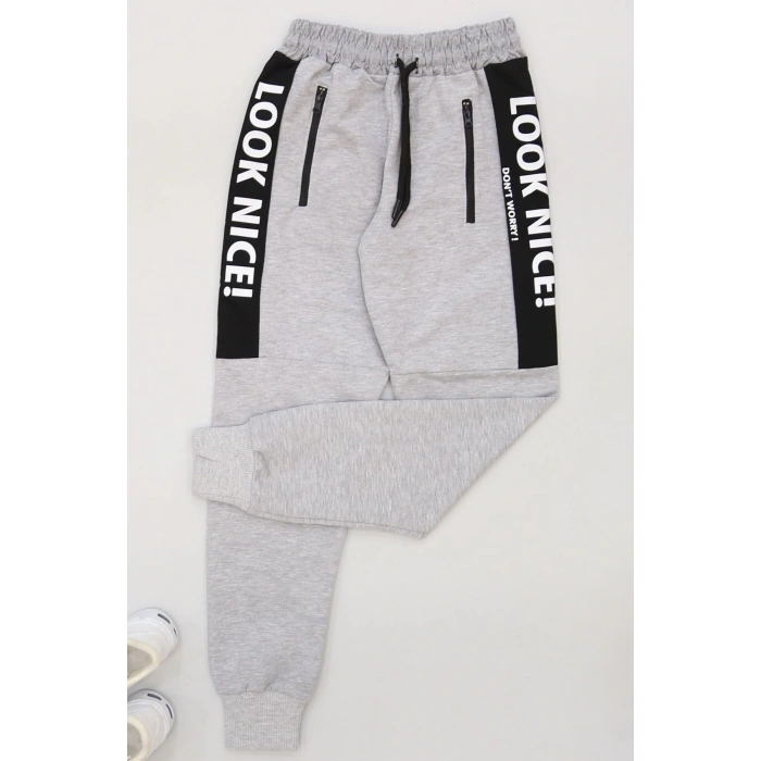 8-16 Yaş 2 İplik Likralı Eşofman Altı Gri2 - 42183.2066.