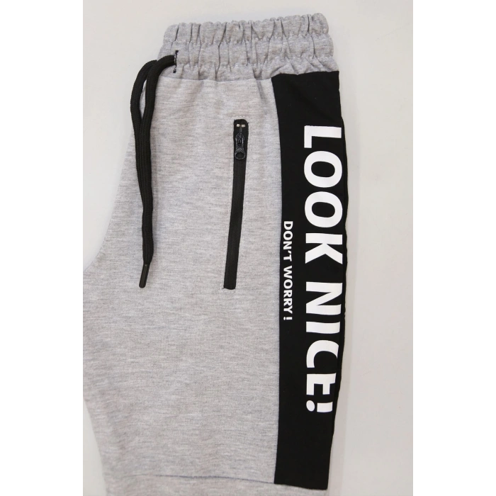 8-16 Yaş 2 İplik Likralı Eşofman Altı Gri2 - 42183.2066.