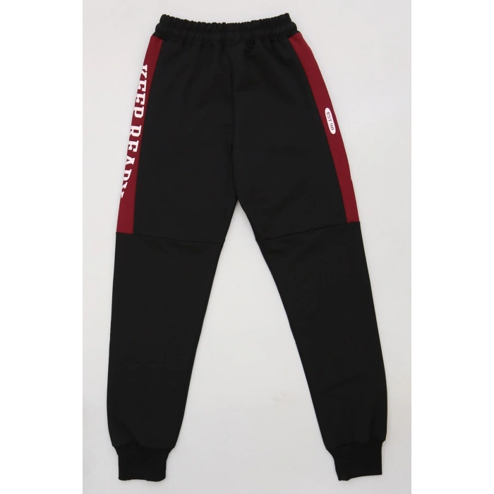 8-16 Yaş 2 İplik Likralı Eşofman Altı Siyahbordo - 42183.2066.