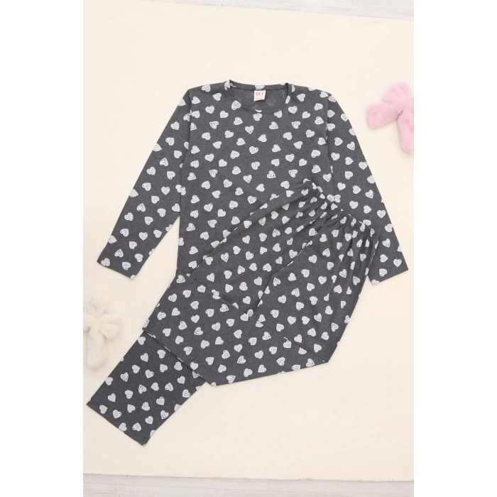 9-14 Yaş Alt Üst Aynı Çocuk Pijama Takımı Fümebeyaz - 50725.1961.