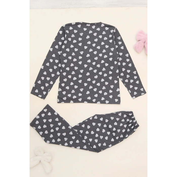 9-14 Yaş Alt Üst Aynı Çocuk Pijama Takımı Fümebeyaz - 50725.1961.