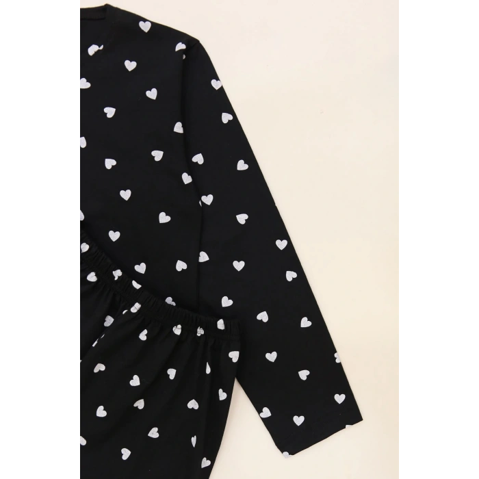 9-14 Yaş Alt Üst Aynı Çocuk Pijama Takımı Siyahbeyaz - 50725.1961.
