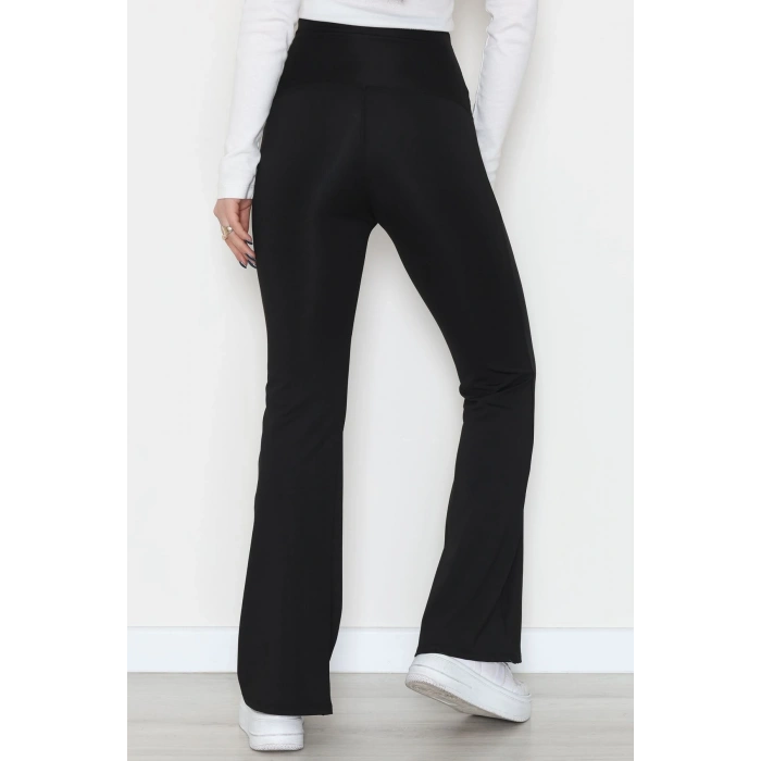 Agraflı İspanyol Paça Dalgıç Tayt Siyah - 52117.1881.