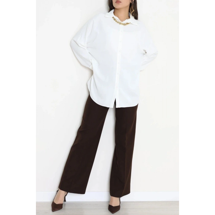 Aksesuarlı Gömlek Beyaz - 4239.360.