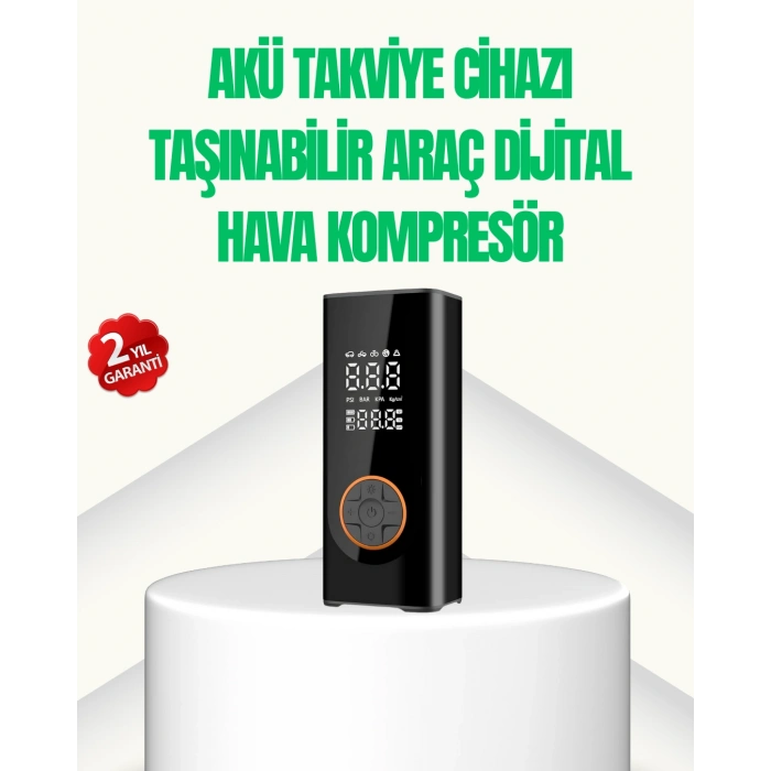 Akü Takviye Cihazı Jump Starter ve Dijital Hava Kompresörü