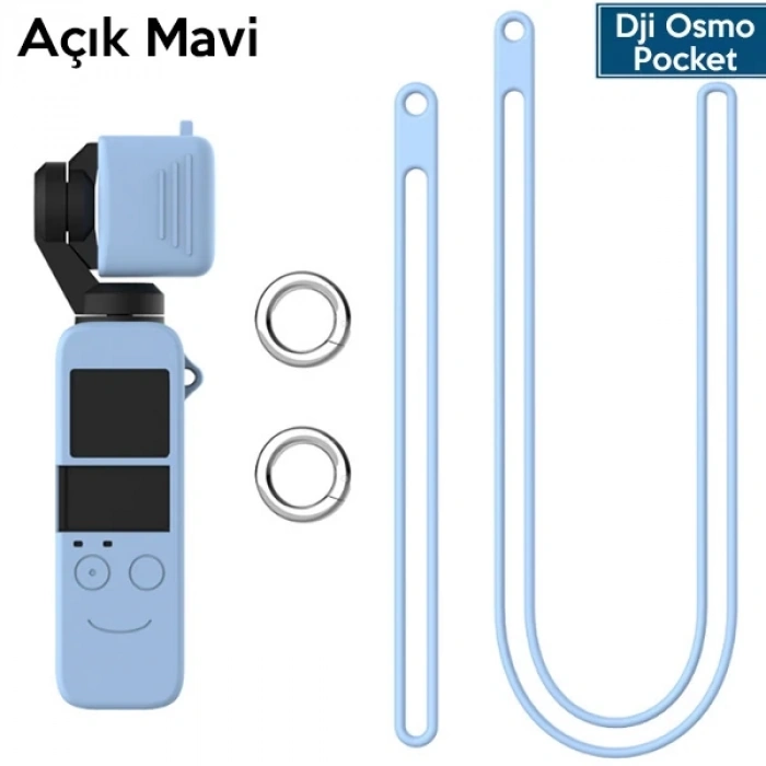 Ally Dji Osmo Pocket Koruyucu Silikon Kılıf+El Ve Boyun Strap Askısı-(1903)