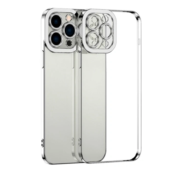 ALLY Fashion Series iPhone 11 Pro  Kılıf Renkli Kenar Lazer Çerçeveli Silikon Kılıf-(1903)