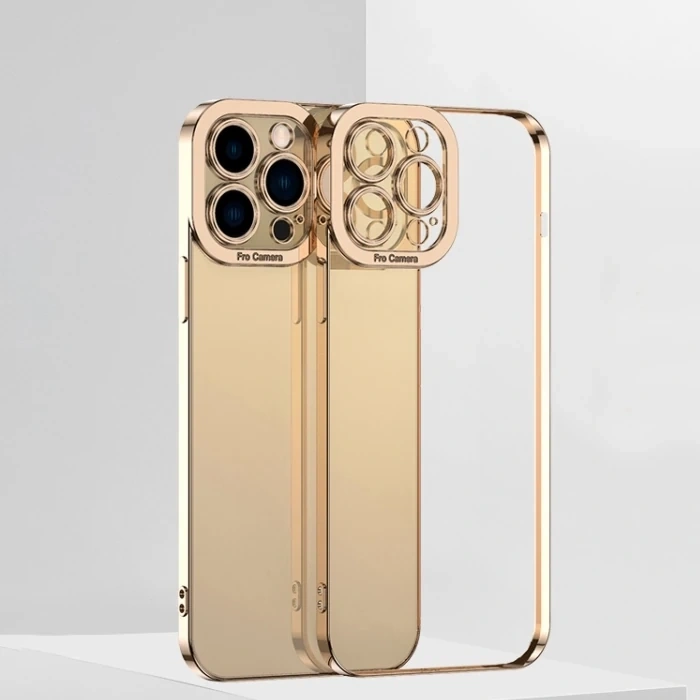 ALLY Fashion Series iPhone 12 Pro Kılıf Renkli Kenar Lazer Çerçeveli Silikon Kılıf-(1903)