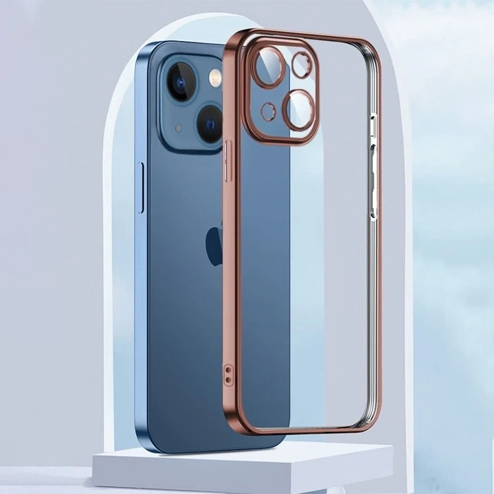 ALLY Fashion Series iPhone 13 6.1inç Kılıf Renkli Kenar Lazer Çerçeveli Silikon Kılıf-(1903)