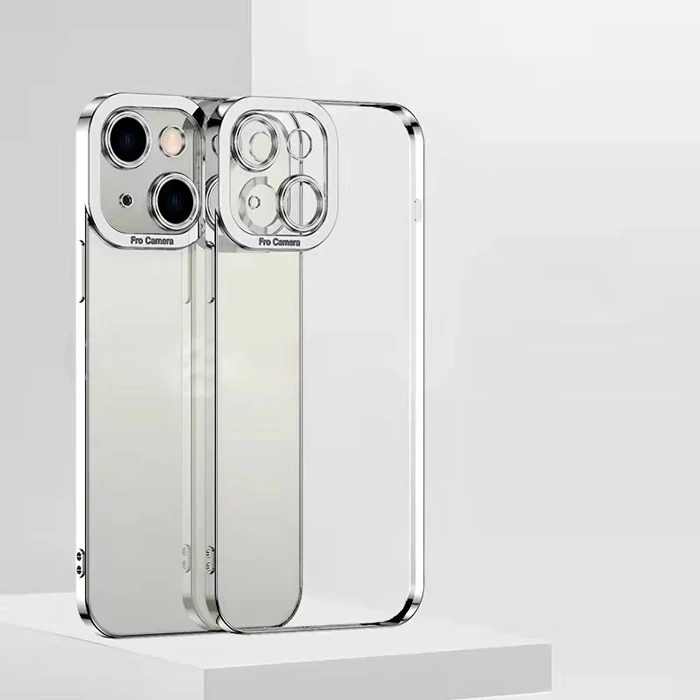 ALLY Fashion Series iPhone 13 6.1inç Kılıf Renkli Kenar Lazer Çerçeveli Silikon Kılıf-(1903)