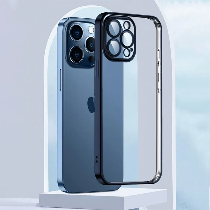 ALLY Fashion Series iPhone 13 Pro 6.1inç Kılıf Renkli Kenar Lazer Çerçeveli Silikon Kılıf-(1903)