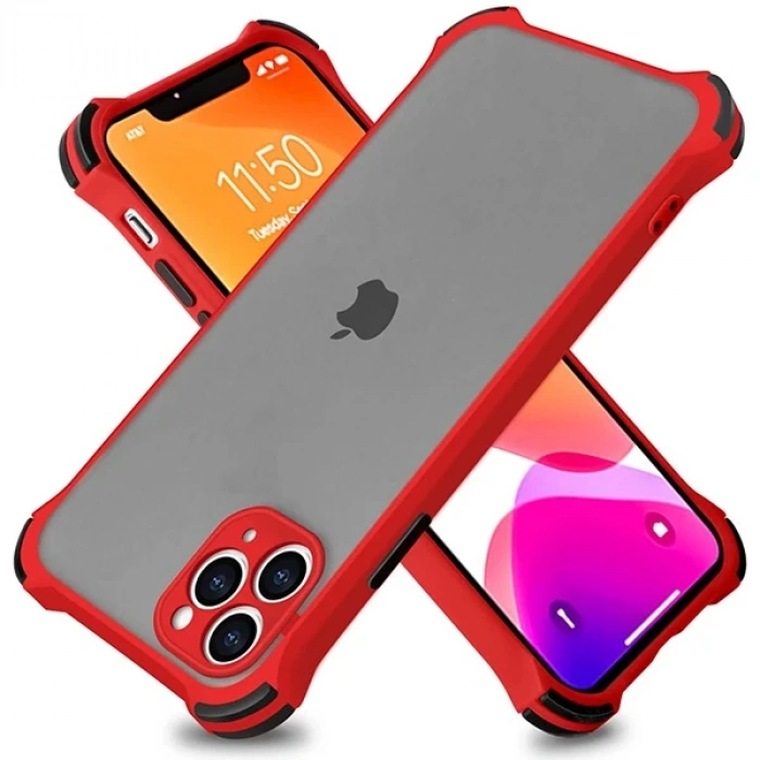 Ally İPhone 11 Pro Max 6.5 İnch Shockproof Kamera Koruma Darbe Emici Kılıf-(1903)