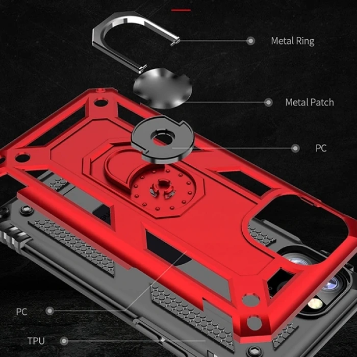 Ally iPhone 11 Pro Max 6.5inch  Yüzüklü Kılıf Armor Shockproof Ring kılıf-(1903)