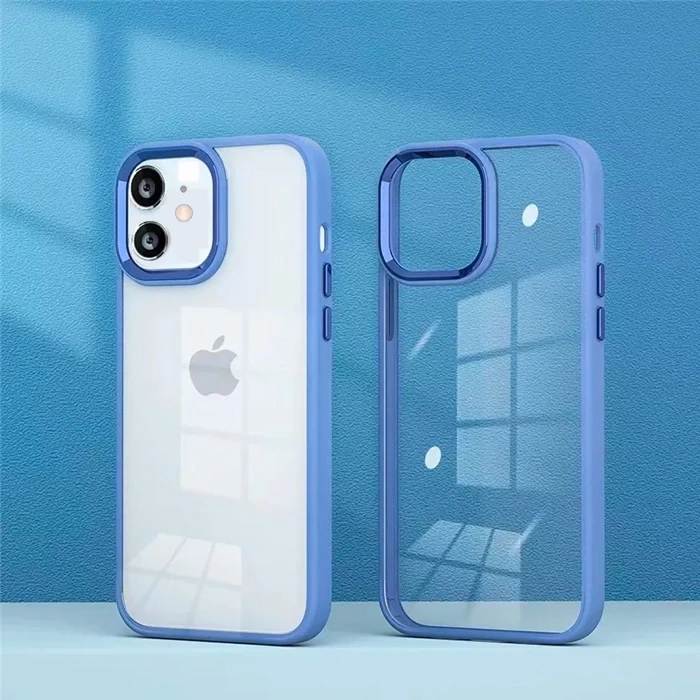 Ally iPhone 12 - 12 Pro 6.1inç Kılıf Parlak Renkli Çerçeveli Ultra Lüx TPU Silikon Kılıf-(1903)