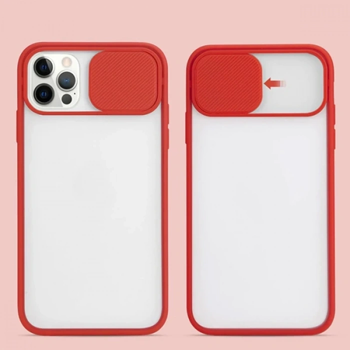 Ally İPhone 12 Pro Max 6.7 Kamera koruyucu Sürgülü Şeffaf Kılıf-(1903)