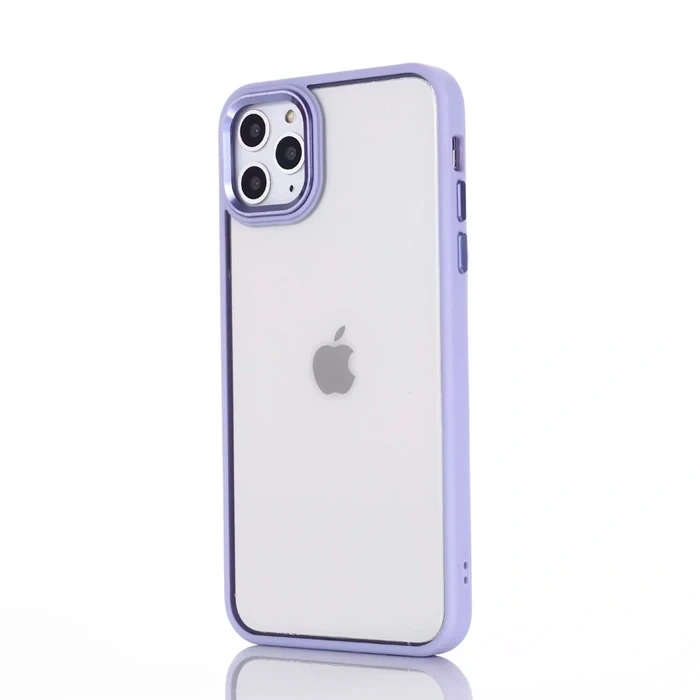 Ally iPhone 12 Pro Max 6.7inç Kılıf Parlak Renkli Çerçeveli Ultra Lüx TPU Silikon Kılıf-(1903)