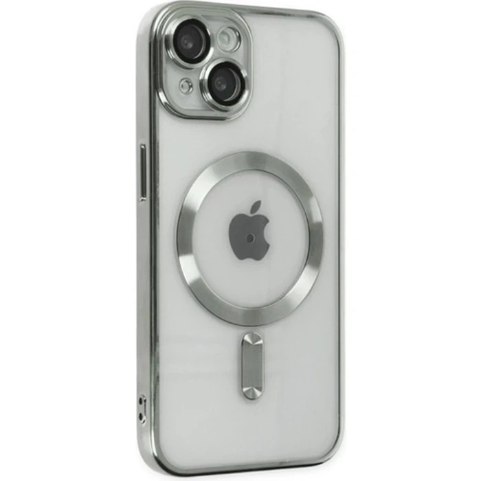 ALLY iPhone 14 6.1inç Renkli Kenar Lazer Çerçeveli Magsafe Uyumlu Silikon Kılıf-(1903)