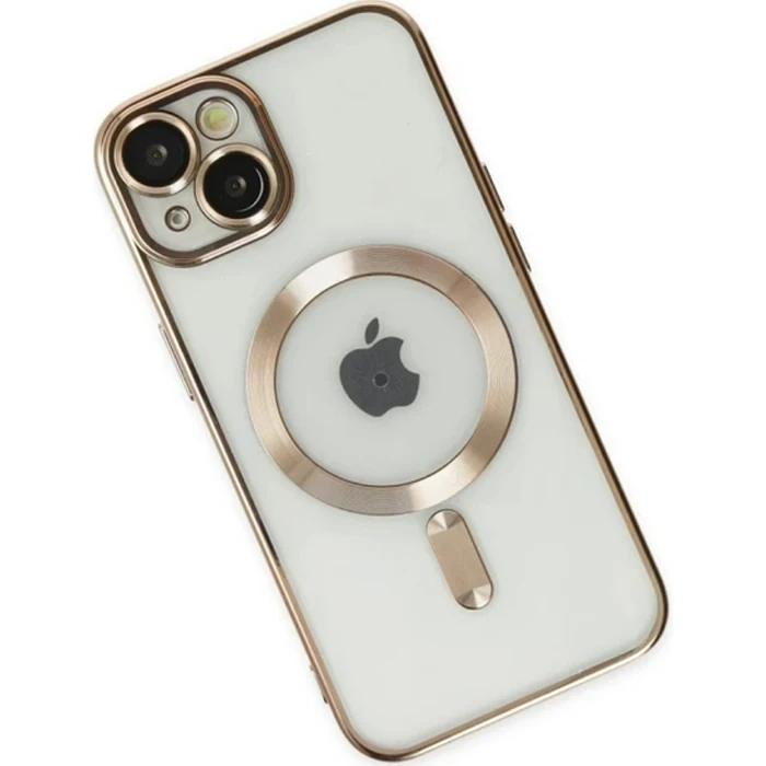 ALLY iPhone 14 Plus 6.7inç Renkli Kenar Lazer Çerçeveli Magsafe Uyumlu Silikon Kılıf-(1903)