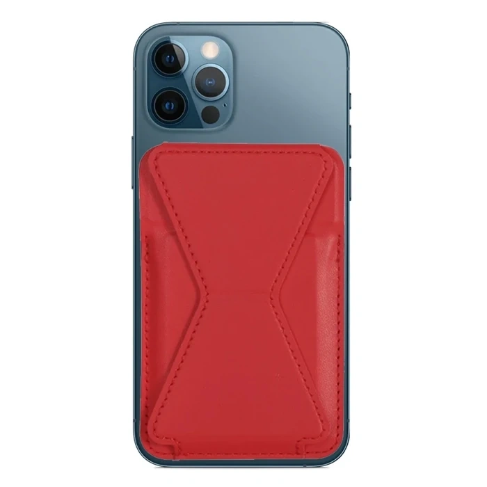 ALLY İPhone 15-14- 13-12'ler İçin Standlı Deri Cüzdan Magsafe Kartlık Cüzdan Kılıf-(1903)