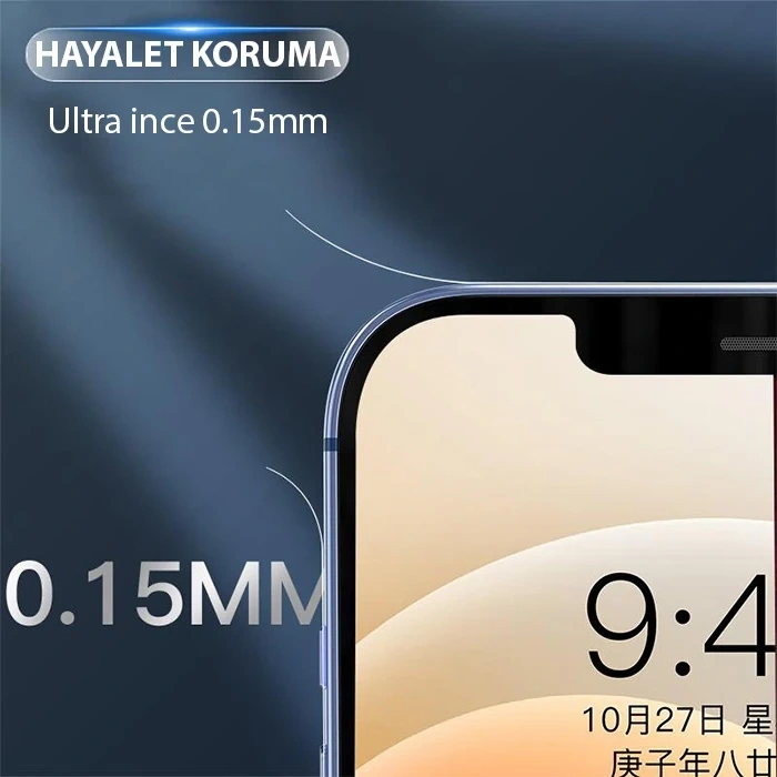 ALLY iPhone 15 Pro Hidrojel Hayalet Yan Alt Üst Kaplama Koruyucu Film-(1903)
