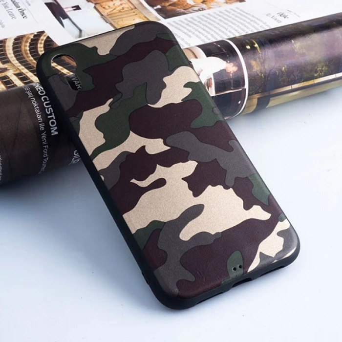 Ally İPhone XR 6.1 Kamuflaj Darbe Emici Silikon Kılıf-(1903)