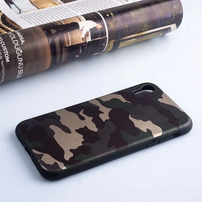 Ally İPhone XR 6.1 Kamuflaj Darbe Emici Silikon Kılıf-(1903)