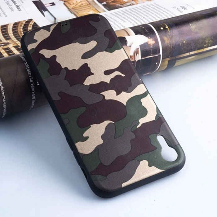 Ally İPhone XR 6.1 Kamuflaj Darbe Emici Silikon Kılıf-(1903)
