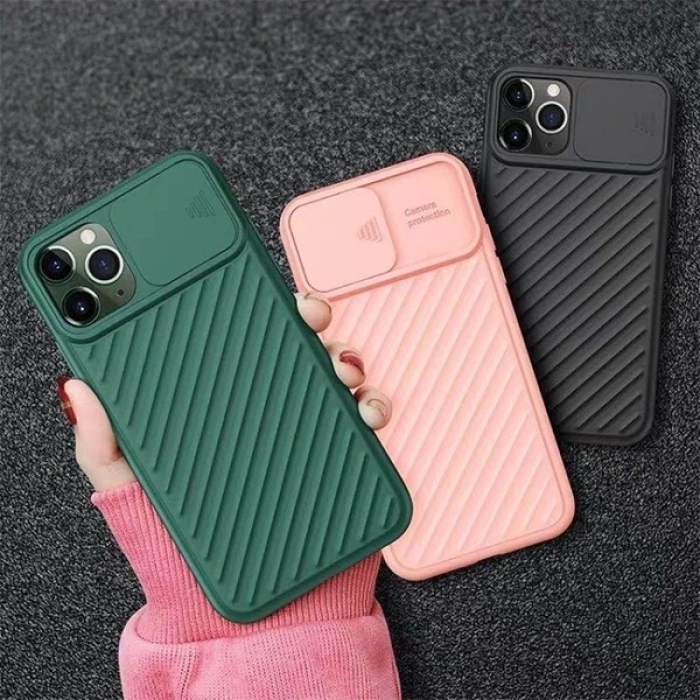 Ally İPhone Xs Max 6.5 İnch Kılıf Kamera Kapatan koruyucu Sürgülü Kılıf-(1903)