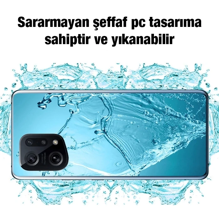 Ally OPPO Find X5 Kılıf Kamera Korumalı Ultra İnce Şeffaf Silikon Kılıf-(1903)