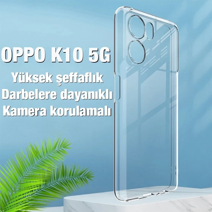 Ally OPPO K10 5G Kılıf Kamera Korumalı Ultra İnce Şeffaf Silikon Kılıf-(1903)