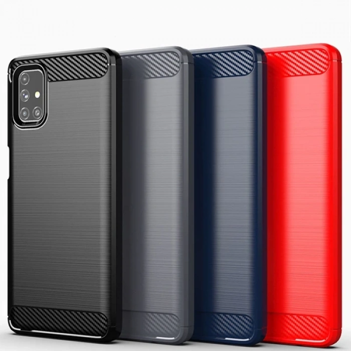 ALLY Samsung Galaxy M51 Brushed Carbon Fiber Silikon Kılıf-(1903)
