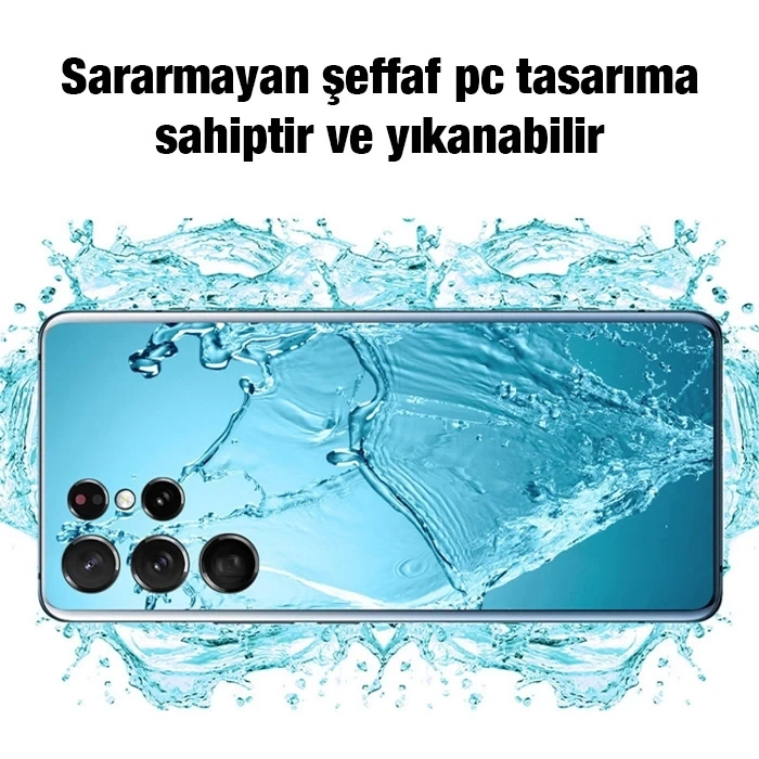 ALLY Samsung Galaxy S22 Ultra Kılıf Kamera Korumalı Ultra İnce Şeffaf Silikon Kılıf-(1903)