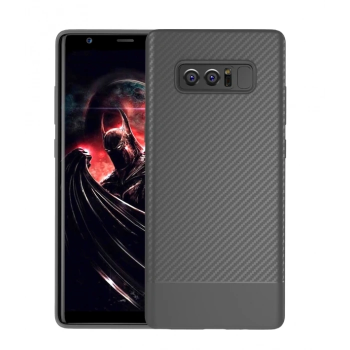 Ally SM Galaxy Note 8 Carbon Fiber Dokulu Premium Soft Silikon Kılıf-(1903)