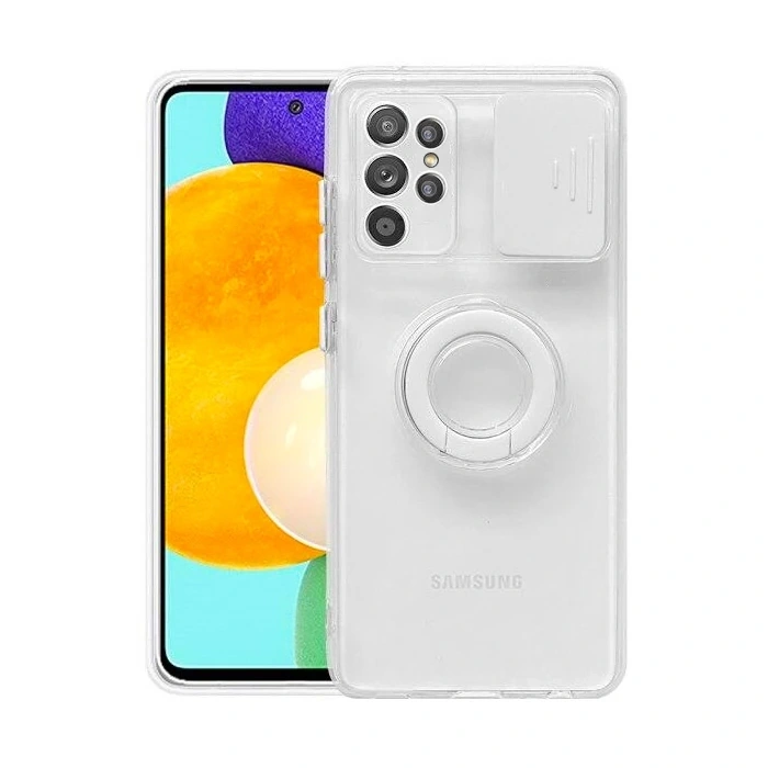 Ally SM Galaxy S21 Ultra S30 Ultra Kılıf Sürgülü Kamera Lens Korumalı Yüzük Standlı Silikon Kılıf-(1903)