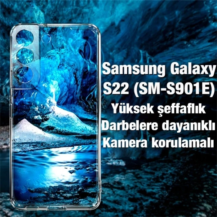 Ally SM Galaxy S22 (SM-S901E) Kılıf Kamera Korumalı Ultra İnce Şeffaf Silikon Kılıf-(1903)