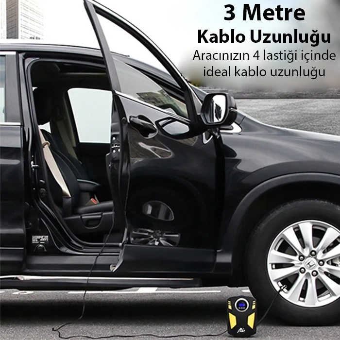 ALLY ST-5002 Dijital Basınç Göstergeli Oto Lastik Şişirme Pompası Hava Kompresörü-(1903)