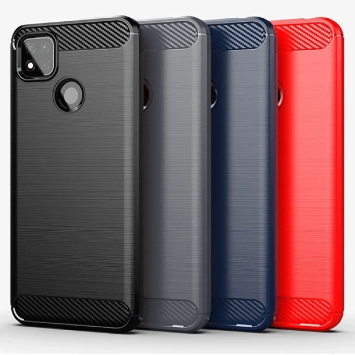 ALLY Xiaomi Redmi 9C Brushed Carbon Fiber Silikon Kılıf-(1903)