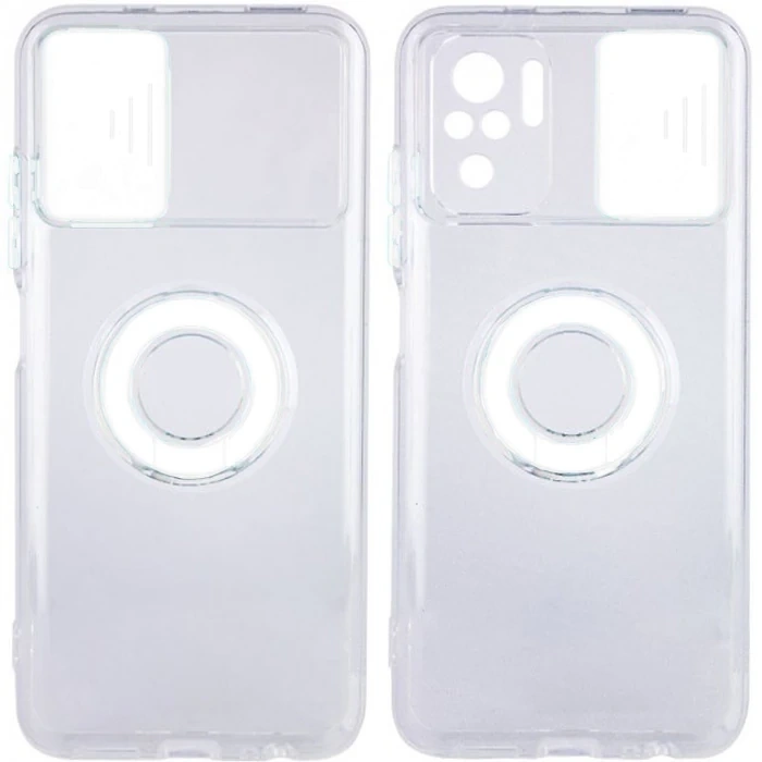 Ally Xiaomi Redmi Note 10 - 10s Kılıf Sürgülü Kamera Lens Korumalı Yüzük Standlı Silikon Kılıf-(1903)