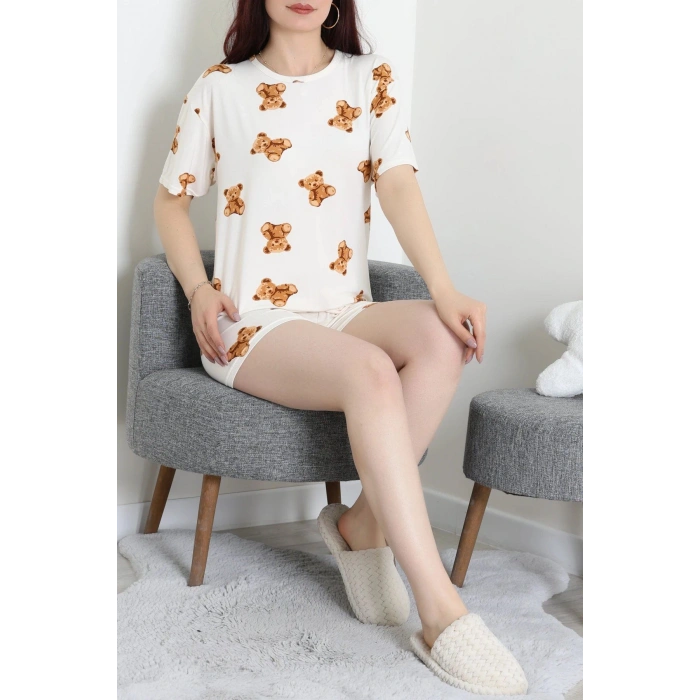 Alt Üst Aynı Şort Takım Krem - 793.1287.