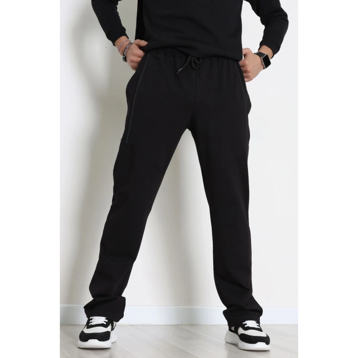 Ara Biyeli 2 İplik Likralı Erkek Eşofman Altı Siyahfüme - 70900.1938.