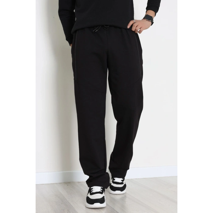 Ara Biyeli 2 İplik Likralı Erkek Eşofman Altı Siyahfüme - 70900.1938.