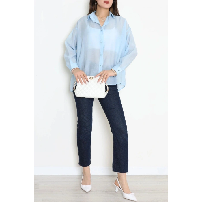Arkadan Bağlı Oversize Poplin Gömlek Bebemavi - 8112.1437.