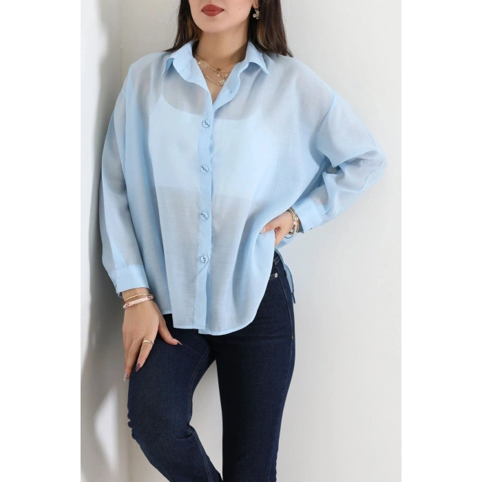 Arkadan Bağlı Oversize Poplin Gömlek Bebemavi - 8112.1437.