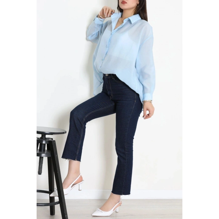 Arkadan Bağlı Oversize Poplin Gömlek Bebemavi - 8112.1437.