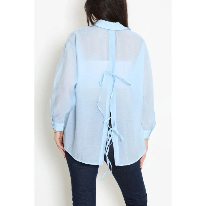 Arkadan Bağlı Oversize Poplin Gömlek Bebemavi - 8112.1437.