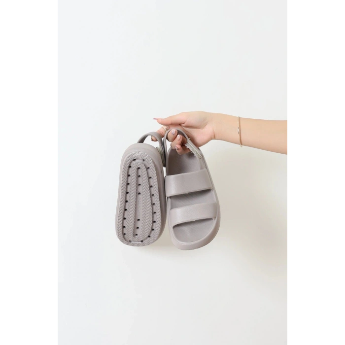 Arkası Çıtçıtlı Sandalet Vizon - 32515.264.