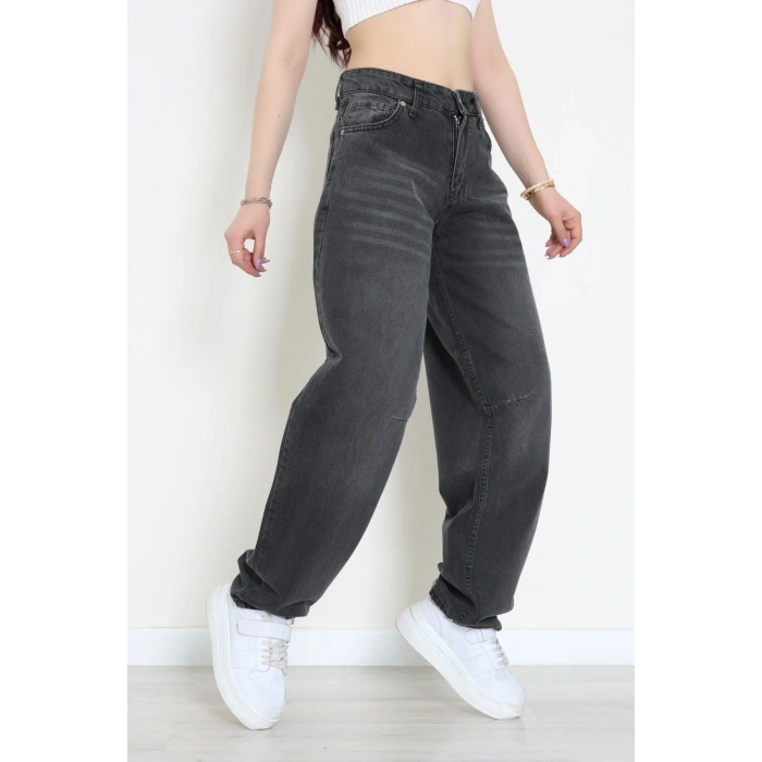 Arkası Tokalı Baggy Kot Pantolon Açıkfüme - 31712.2059.